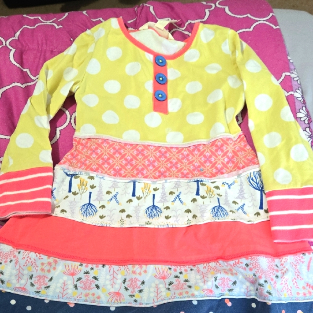 Matilda Jane Size 2 Colorful Kids Long Sleeve Dress